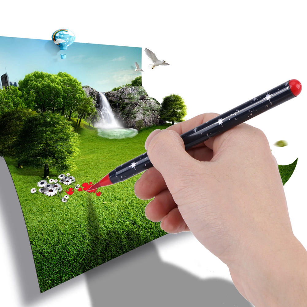 OTVIAP Painting Watercolor Pen,20 Colors Watercolor Brush Pens Drawing