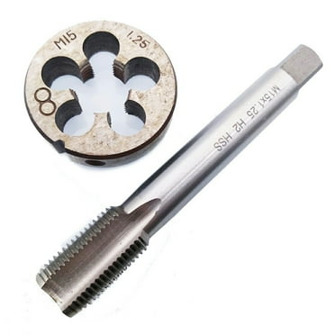 M2 HSS Machine M15X1.25mm Plug Tap & M15X1.25mm Die Threading-Tool Right Hand
