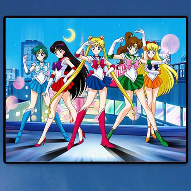 Cuadros Decorativos Kit de pintura por números DIY Sailor Moon Oil Art Picture Craft decoración de la pared del hogar Wdftyju de costura negro 4 estilos