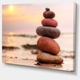thumbnail image 2 of Pierres Pyramide sur Sable Symbole Zen - Impression sur Toile Paysage, 2 of 3