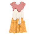 thumbnail image 3 of Robes pour Filles Adolescentes Manches Volantes Imprimés Robe de Fête pour Enfants Événements de Danse, 3 of 3