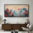thumbnail image 4 of Large Framed Canvas Print Chinese Traditional Landscape Painting with Red Maple Wall Art Decorative Ready to Hang Painting for Living room Bedroom - 60"x30" Black Frame, 4 of 9