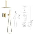 thumbnail image 5 of Logmey 12 inch Ceiling Mounted Shower System Rain Mixer Shower Combo Set Rainfall Shower Head Valve Body and Trim,Gold, 5 of 10