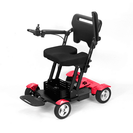 Titan Mobility All in One Wheelchair and Scooter - 43" Sharp Turning Radius 4 Wheel Steering for Senior & Disabled, Electromagnetic Brake All Terrain by Bangeran - Red