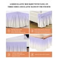thumbnail image 6 of Ombre White Wrap Around Bed Skirts for California King Bed 18" Drop, Bed Skirt with Adjustable Elastic Belt Dust Ruffle Bed Valance for Bedroom Hotel Luxury Romatic Purple Art Bed Frame Cover, 6 of 7