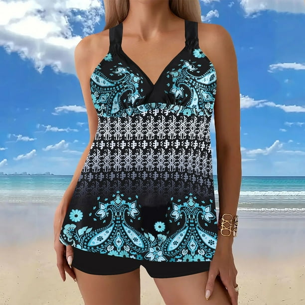 Traje de baño para mujer Traje de baño dividido con estampado grande para mujer Falda de bikini Traje de baño dividido Trajes de baño para mujer