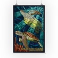 thumbnail image 2 of Seabrook Island, South Carolina, Sea Turtle, Paper Mosaic (12x18 Wall Art Poster, Room Decor), 2 of 3