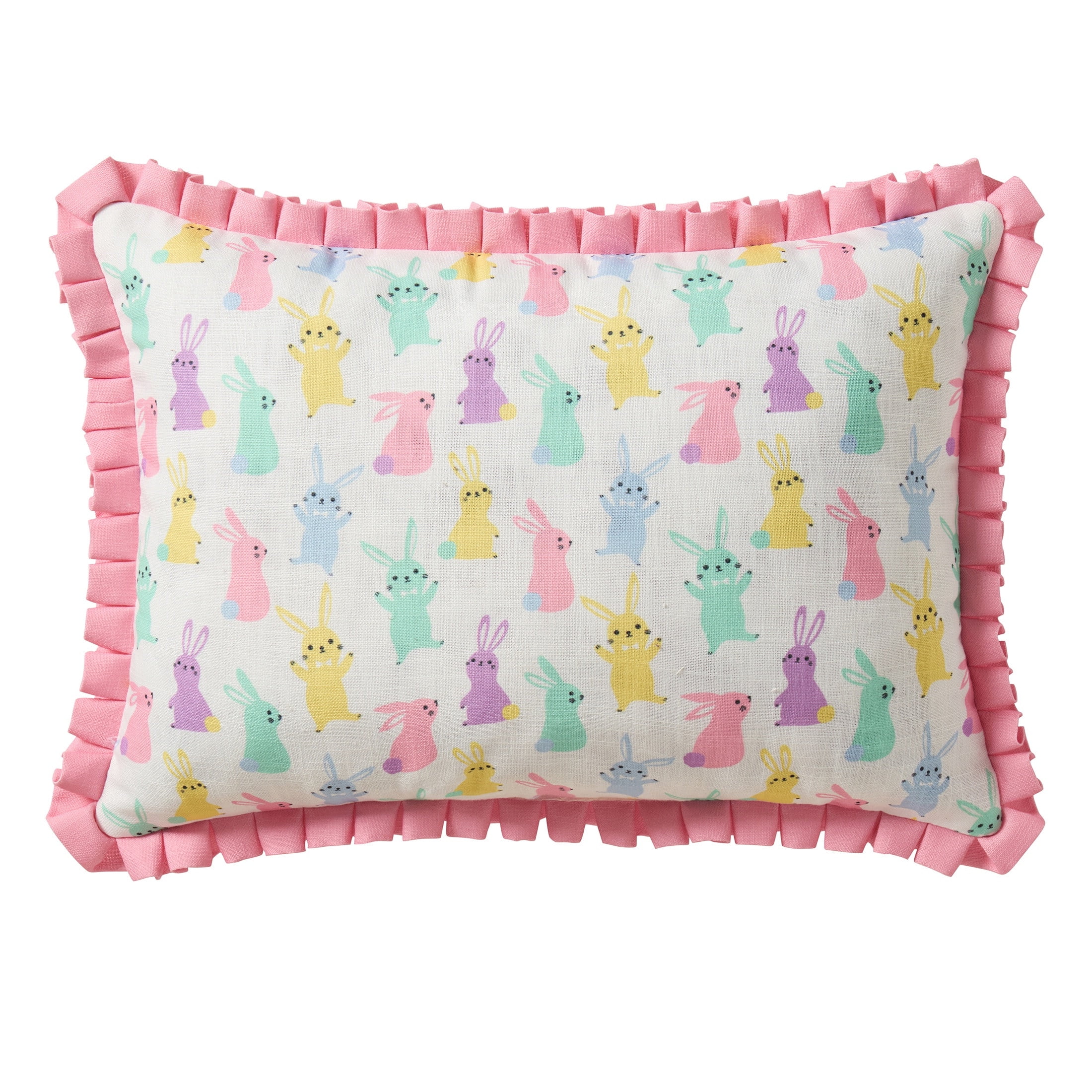 Hallmark 14" x 20" Multicolor Bunny BFFs Reversible Decorative Pillow