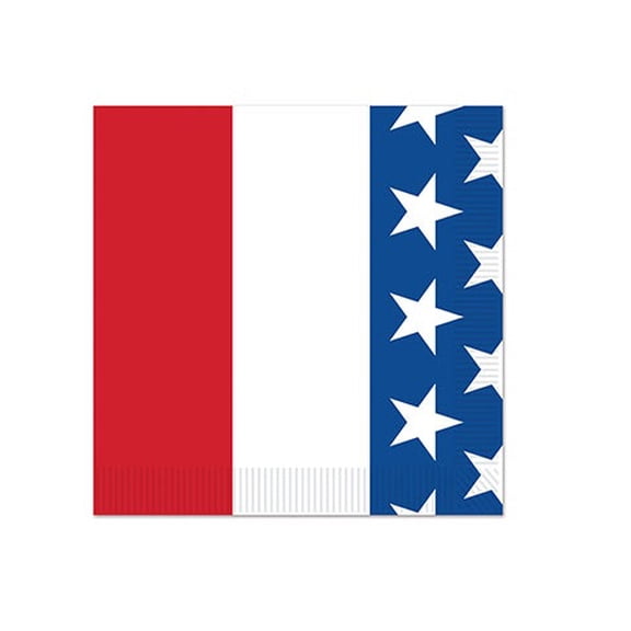 Party Central Cub Pack of 192 Red and Blue 2-Ply Patriotic Stars Beverage Napkins