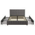 thumbnail image 5 of CosmoLiving by Cosmopolitan Elizabeth Upholstered Bed with Storage, Queen, Light Grey Linen, 5 of 20