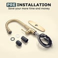 thumbnail image 5 of Vintage Kitchen Faucet with Pull Down Sprayer – 3-in-1 Modes (Stream/Spray/Sweep), Tool-Free DIY, 360° Swivel & 20" Hose – Brushed Golden Finish for Bar, RV, Farmhouse & Prep Sink (1 or 3 Hole), 5 of 7