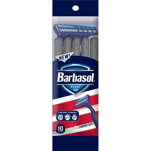 Barbasol Pivot Twin Premium Disposable Razor, 10 Count