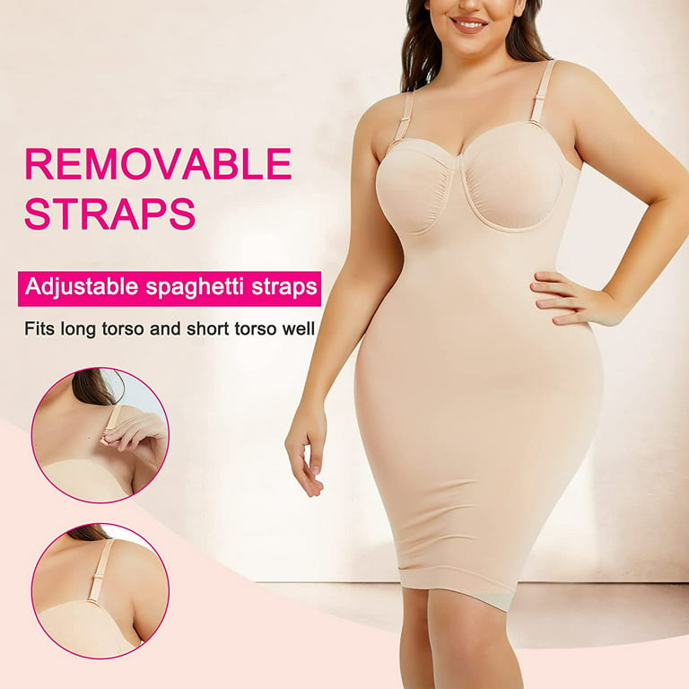 Gotoly Women Shapewear Slip Tummy Control Under Dresses Strapless Body  Shaper Seamless Underskirts(Beige 3X-Large/4X-Large) 