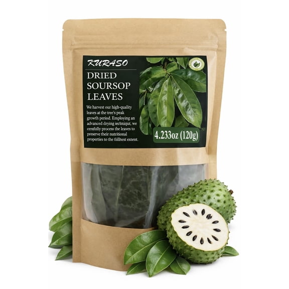 Premium Soursop Graviola Guanabana Dried Leaves for Tea, 120 gr 350-400 Soursop Leaves