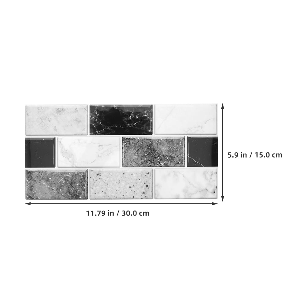 BEADCEST 10Pack Self Adhesive Wallpaper Tile Multi Pvc Waterproof for Home Improvement Retro Style
