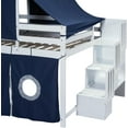 LINGYUAN House Loft Bed with Slide and Storage Stairs, Wood Kids Loft