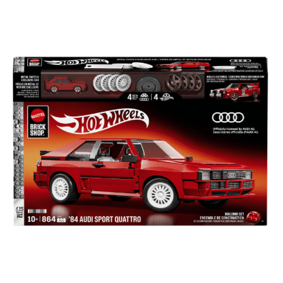 Mattel Brick Shop Hot Wheels '84 Audi Sport quattro Building Toy Kit 864pc for Collectors