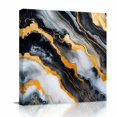thumbnail image 2 of Canvas Wall Art Abstract Marble Canvas Art Print Black White Gold Gradient Texture Pictures Wall Decor for Living Room Bedroom Artwork Decorations Stretched Framed Ready to Hang 8"x8", 2 of 9