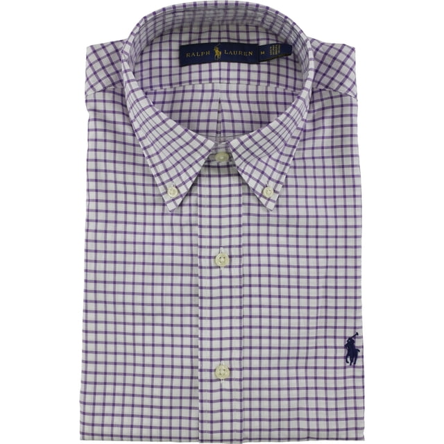 Ralph Lauren - Camisa de sarga con botones para hombre, color morado, extragrande Ralph Lauren Botones al frente