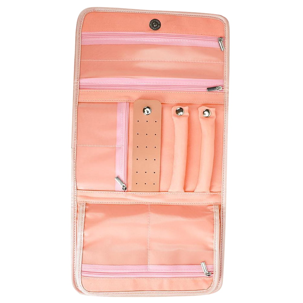 Travel Foldable Jewelry Roll Bag Storage Pouch Clear Pockets Jewelry