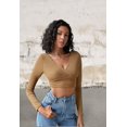 thumbnail image 2 of Solid Surplice Neck Crop Top, 2 of 3