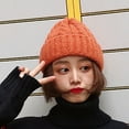 thumbnail image 6 of Thickened Warm Knitted Hat Ear Flap Candy Color Twist Beanie Hat for Outdoor, 6 of 8