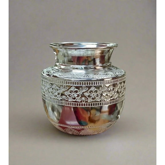 German silver nakashi kalash for diwali/ housewarming pooja