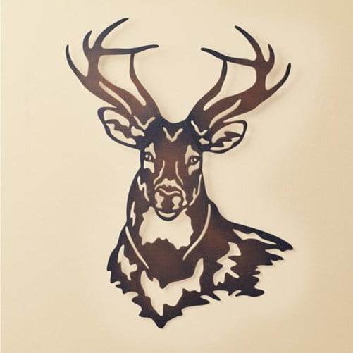 Deer Metal Wall Art Sculpture with Rustic Finish