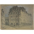 thumbnail image 2 of Ferdinand Boberg 24x19 Black Ornate Framed Double Matted Museum Art Print Titled: Old Houses on the Pont Neuf (1926), 2 of 5