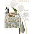thumbnail image 2 of Sage Green Daisy Table Cloth, Farmhouse Floral Green Striped Waterproof Tablecloth for Square Tables, Reusable Washable Fabric Table Cover for Restaurant Kitchen Dining Tables 54"x54", 2 of 6