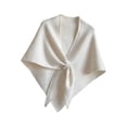 thumbnail image 1 of Chal para mujer, acogedor, regalo, suave, para uso diario, con bucle, bufanda triangular de punto Blanco, 1 of 9