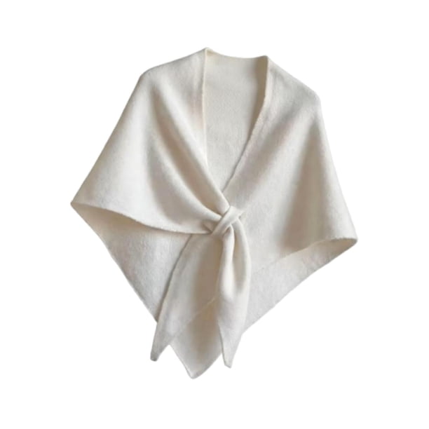 Chal envolvente para mujer, regalo acogedor, suéter con hombros descubiertos, chal, bufanda suave para invierno Blanco