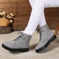 thumbnail image 5 of XIMIN Women's Cute Flat Shoes Lace Up Low Heel High Top Winter Snow Boots Warm Fur Lined Ankle Boots Comfortable Suede Lace Up Booties Outdoor Hiking Booties, 5 of 8