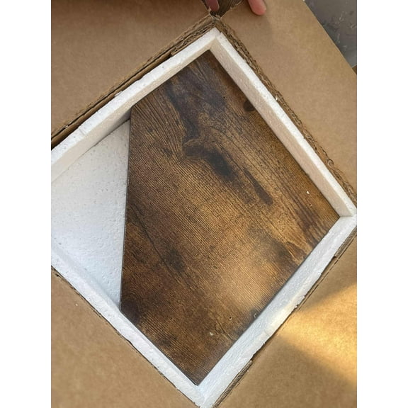 Tomnk 4 Tier Rustic Brown Corner Floating Shelves for Wall, Farmhouse Corner Shelf Unit