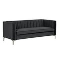 thumbnail image 5 of Morden Fort Contemporary Living Room Set Velvet Upholstered Loveseat Sofa Black, 5 of 8