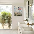thumbnail image 4 of GooTPa Modern American Flag Framed Canvas Wall Art for Living Room, 4th of July Large Patriotic Floral Poster for Bedroom, Wrapped Canvas Prints Artwork Americana Pictures Wall Decor - 12x16in, 4 of 5