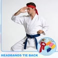 thumbnail image 7 of Uxcell Tie Sweatband Headband, Running Athletic Hair Head Band Adjustable Head Tie Non-Slip Moisture Wicking 2Pcs & White -Fitting for (Tennis/Karate/Workout/Yoga), 7 of 7