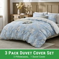 thumbnail image 3 of Gogreen Luxury Queen Duvet Cover Floral, Soft & Breathable 100% Cotton 3 Pieces Queen Bedding Sets, Pattern Queen Comfy Duvet Cover, with Zipper Closure, 3 of 11