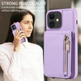 thumbnail image 6 of Feishell for iPhone 11 Crossbody Wallet Phone Case with Hand Strap & Shoulder Strap,Premium PU Leather RFID Blocking Card Slots Zipper Pocket Back Purse Kickstand Phone Case,Purple, 6 of 12
