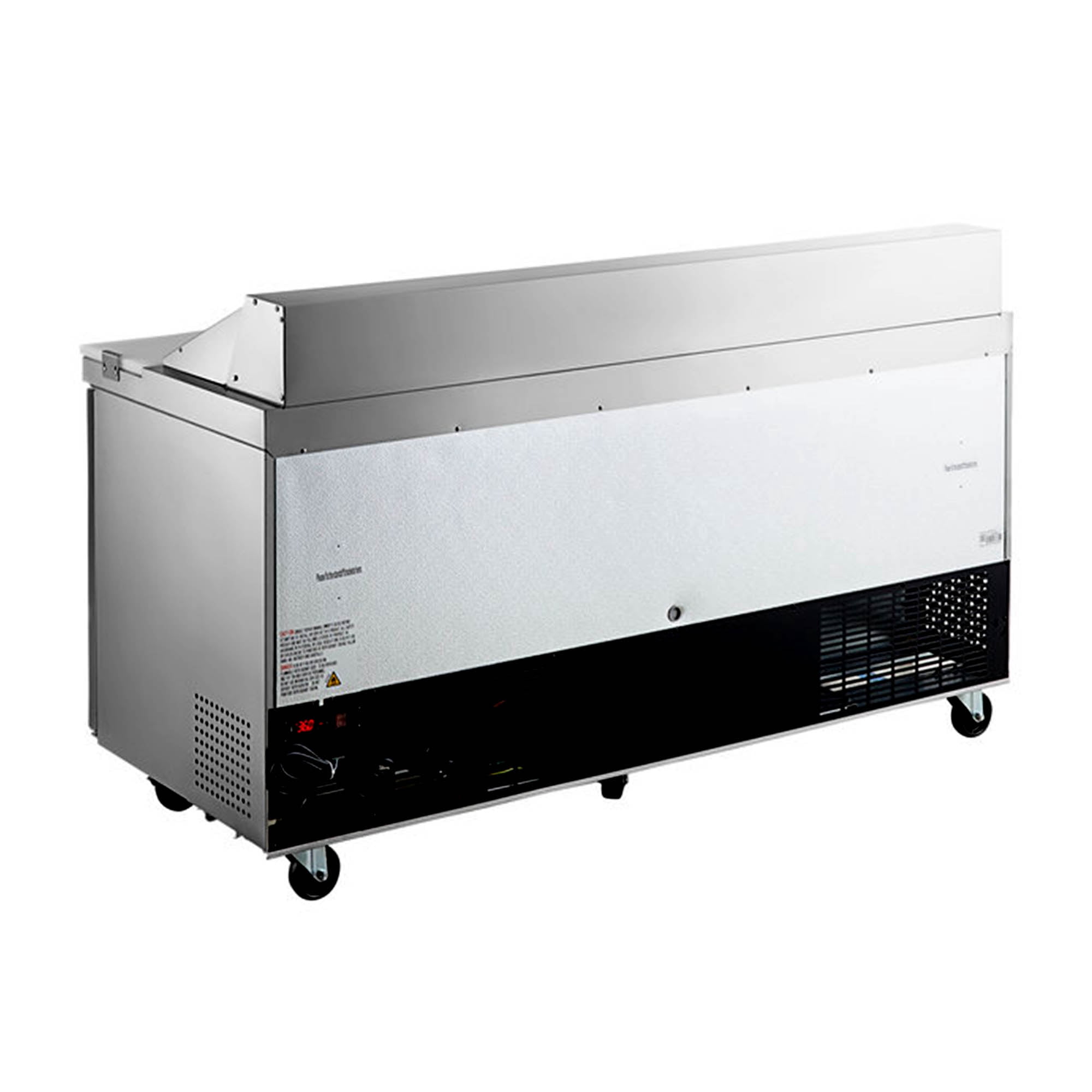 70.25 in. W 15.5 cu. ft. Commercial Food Prep Table Refrigerator Cooler in Stainless Steel Mega Top