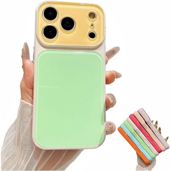 Summer Vibe Dopamine Contrast Color Phone Case for iPhone 17/16/15/14pro Max, Vibrant Candy Tones Acrylic Phone Case, with Full-Coverage Lens (#G,for 15 Pro)