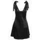 thumbnail image 5 of Vestido de satén con tiras para amarrar para mujer Invitado de boda Formal Midi Fiesta de noche Una sola pieza XBTCLXEBCO Negro, CH, 5 of 6