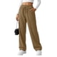 thumbnail image 2 of RKSTN Women's Corduroy Pants Plus Size Slim Fits Elastic Waisted Drawstring Lounge Pants Womens Casual Solid Oversized Loose Fits Comfortable Trousers Straight Leg Work Pant Fall Spring Clothes, 2 of 8