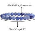 thumbnail image 2 of Blue Aventurine Gem Semi Precious Gemstone 8mm Ball Beads Stretch Bracelet 7" Unisex, 2 of 4
