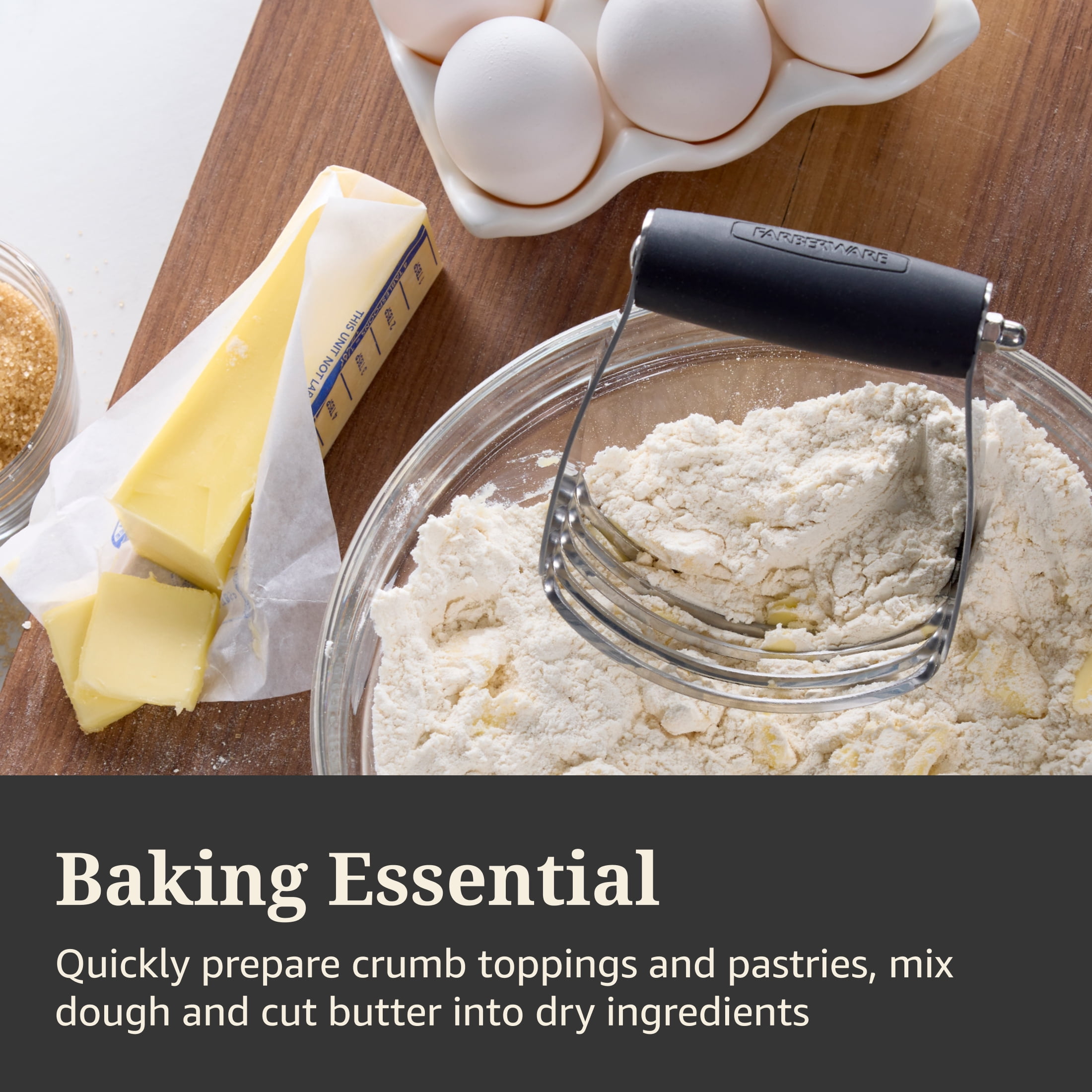 Farberware Soft Grips Stainless Steel Pastry Blender for Baking and Dough Mixing