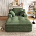 thumbnail image 2 of 67'' Oversized Chaise Lounge Chair, Cloud Plush Corduroy Sofa Bed for Living Room, Modern Deep Seat Sleeper Couch with Back Cushion, No Assembly Required, (Sage Green), 2 of 12