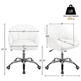thumbnail image 4 of Alden Design Adult Modern Rolling Desk Chair with Armrests for Home Office, White, 4 of 10