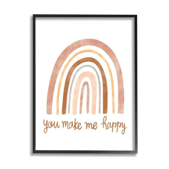 Stupell Industries You Make Me Happy Rainbow Neutral Tones,16 x 20, Design by Taylor Shannon Designs