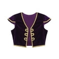 thumbnail image 6 of Miaeowve Kids Boys Arabian Prince Outfits Cap Sleeve Cardigan Top with High Waist Pants Two Piece Set Purple 4, 6 of 7