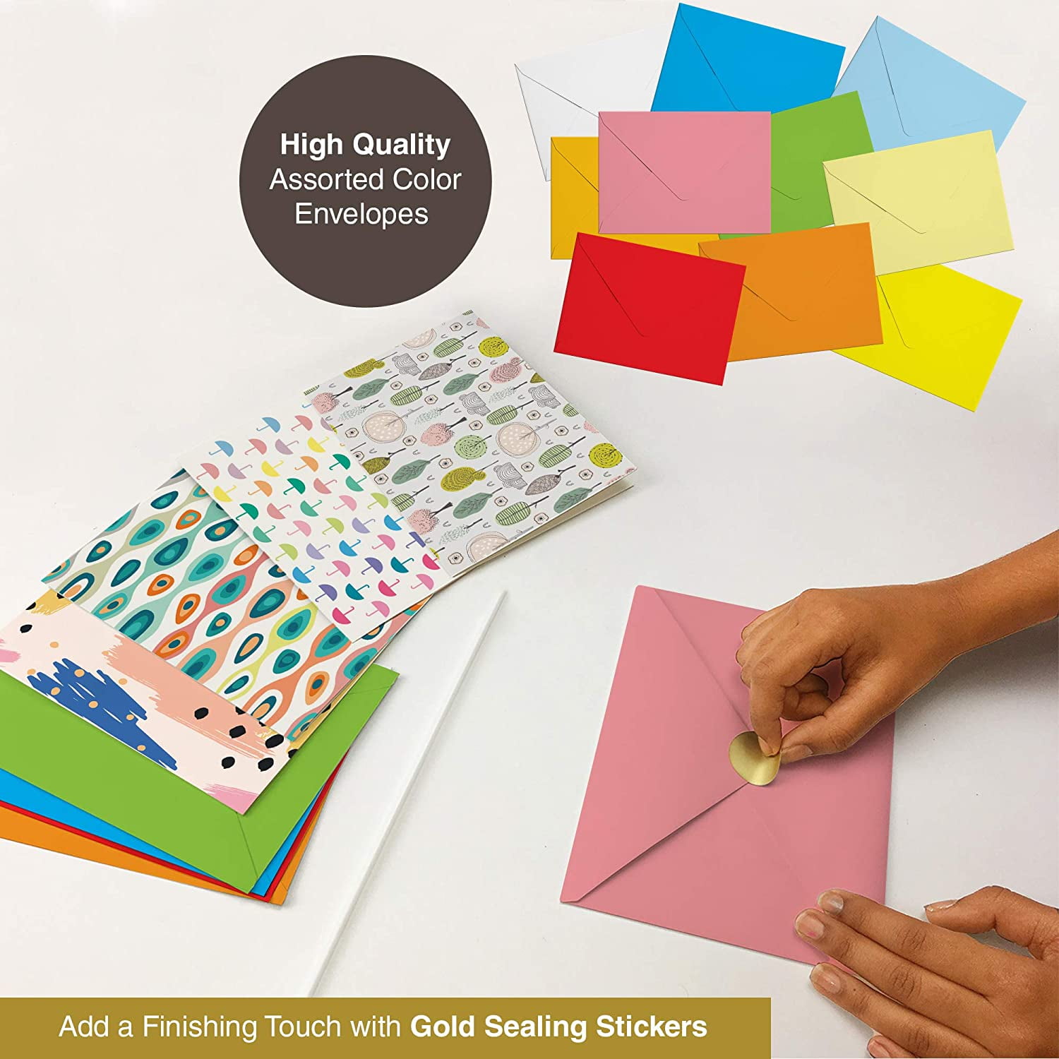 Dessie 50 Blank Greeting Cards and Envelopes with Unique Designs for All Occasions, 4” x 6”